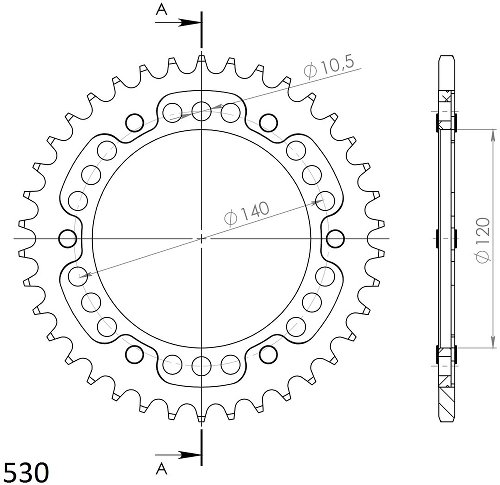 Supersprox Stealth Chain wheel 530 - 37Z (red)