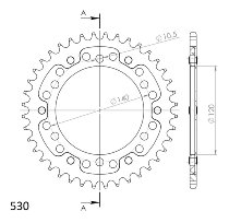 Supersprox Stealth rocchetto per catena 530 - 40Z (nero)