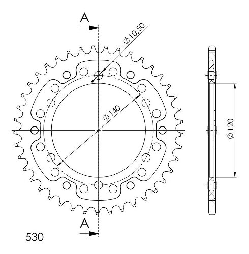 Supersprox Stealth Chain wheel 530 - 41Z (blue)