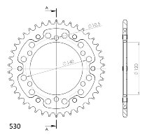 Supersprox Stealth rueda de cadena 530 - 42Z (azul)