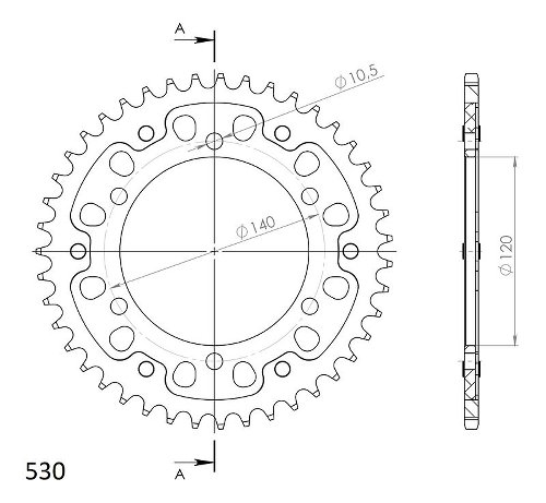 Supersprox Stealth Chain wheel 530 - 43Z (black)