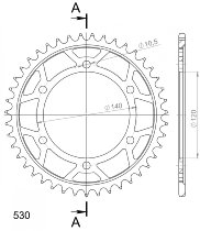 Supersprox acciaio rocchetto per catena 530 - 44Z (nero)