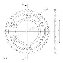 Supersprox Stealth Chain wheel 530 - 44Z (black)