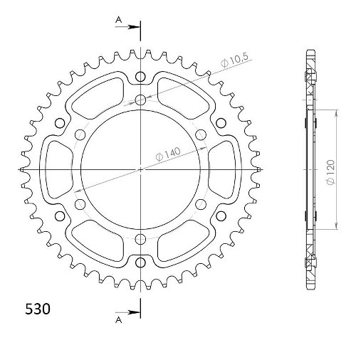 Supersprox Stealth Chain wheel 530 - 45Z (black)