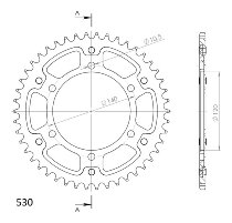 Supersprox Stealth Chain wheel 530 - 45Z (black)