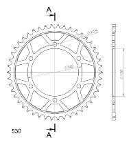 Supersprox Steel Chain wheel 530 - 46Z (black)