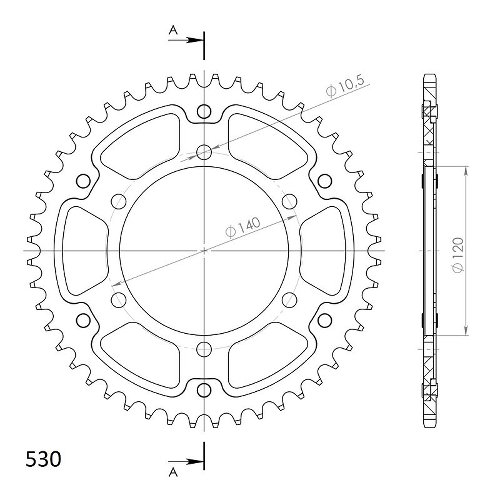 Supersprox Stealth rocchetto per catena 530 - 48Z (nero)