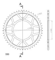 Supersprox acciaio rocchetto per catena 530 - 49Z (nero)