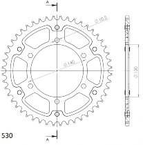 Supersprox Stealth rueda de cadena 530 - 52Z (oro)