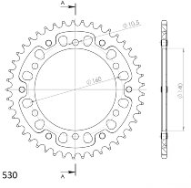 Supersprox Stealth rueda de cadena 530 - 42Z (oro)