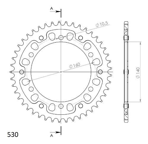 Supersprox Stealth Chain wheel 530 - 45Z (black)