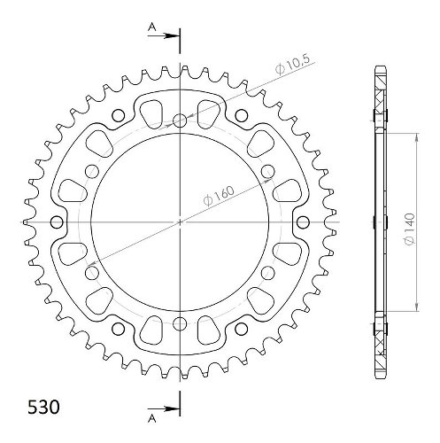 Supersprox Stealth rocchetto per catena 530 - 47Z (argento)