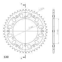 Supersprox Stealth rocchetto per catena 530 - 47Z (argento)