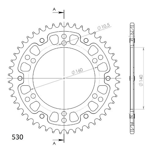 Supersprox Stealth Chain wheel 530 - 48Z (black)