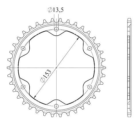 Supersprox acciaio rocchetto per catena 525 - 38Z (nero)