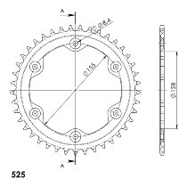 Supersprox alluminio rocchetto per catena 525 - 41Z (nero)