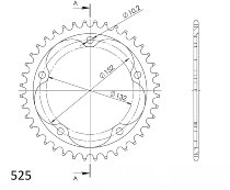 Supersprox acciaio rocchetto per catena 525 - 39Z (nero)