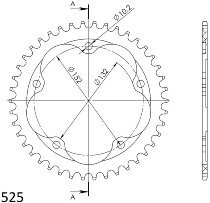 Supersprox aluminium roue d`entrainement 525 - 42Z (noir)