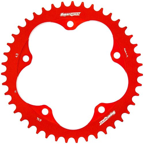 Supersprox aluminium roue d`entrainement 525 - 43Z (rouge)