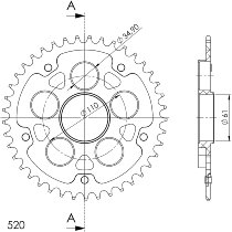 Supersprox Stealth rocchetto per catena 520 - 43Z (nero)