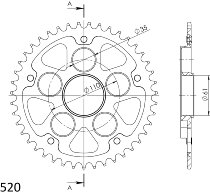 Supersprox Stealth Chain wheel 520 - 45Z (black)