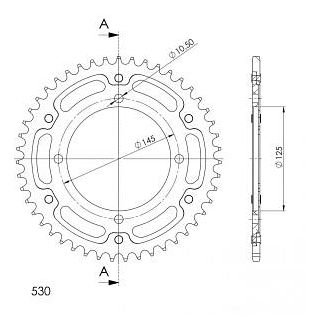 Supersprox Stealth rocchetto per catena 530 - 47Z (azurro)