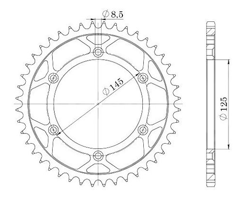 Supersprox acciaio rocchetto per catena 520 - 39Z (nero)