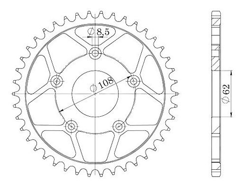 Supersprox acier roue d`entrainement 520 - 38Z (noir)