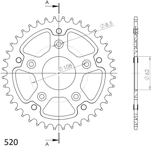 Supersprox Stealth Chain wheel 520 - 41Z (gold)