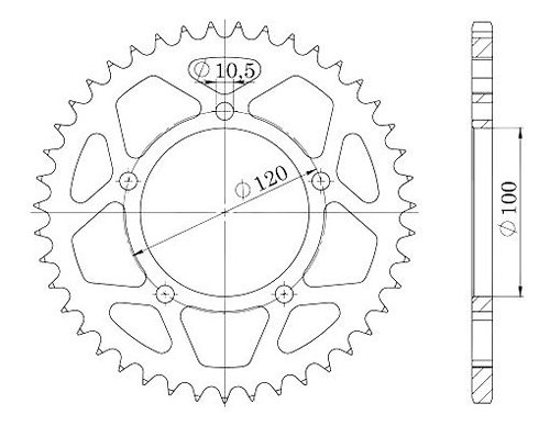 Supersprox acier roue d`entrainement 525 - 40Z (noir)