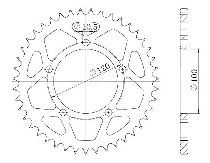 Supersprox acier roue d`entrainement 525 - 40Z (noir)