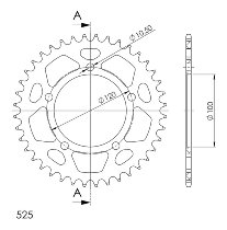 Supersprox aluminio rueda de cadena 525 - 40Z (negro)