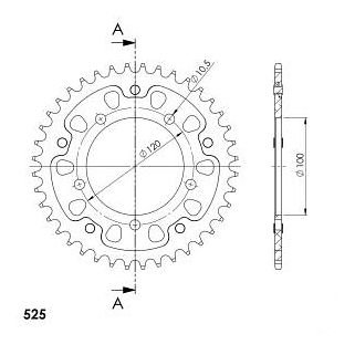 Supersprox Stealth rocchetto per catena 525 - 40Z (azurro)