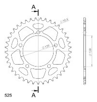 Supersprox alluminio rocchetto per catena 525 - 41Z (nero)