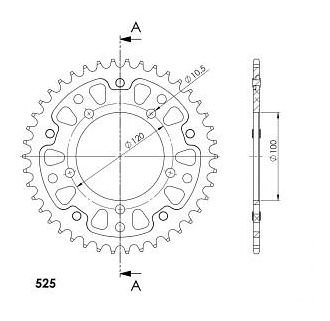 Supersprox Stealth Chain wheel 525 - 42Z (black)