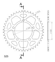 Supersprox aluminium roue d`entrainement 525 - 44Z (noir)