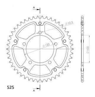 Supersprox Stealth Chain wheel 525 - 44Z (black)