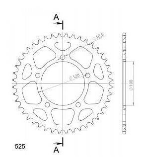 Supersprox aluminium roue d`entrainement 525 - 44Z (bleue)