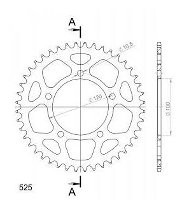 Supersprox aluminio rueda de cadena 525 - 44Z (azul)