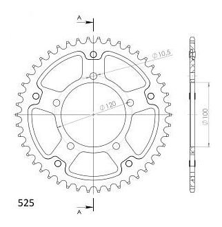 Supersprox Stealth rocchetto per catena 525 - 46Z (azurro)