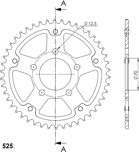 Supersprox Stealth rocchetto per catena 525 - 47Z (oro)