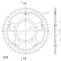 Supersprox Stealth-Kettenrad 525 - 48Z (gold)