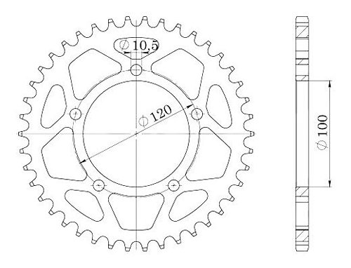 Supersprox acier roue d`entrainement 520 - 40Z (noir)