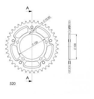 Supersprox Stealth rocchetto per catena 520 - 40Z (nero)