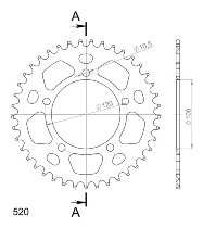 Supersprox aluminio rueda de cadena 520 - 41Z (negro)