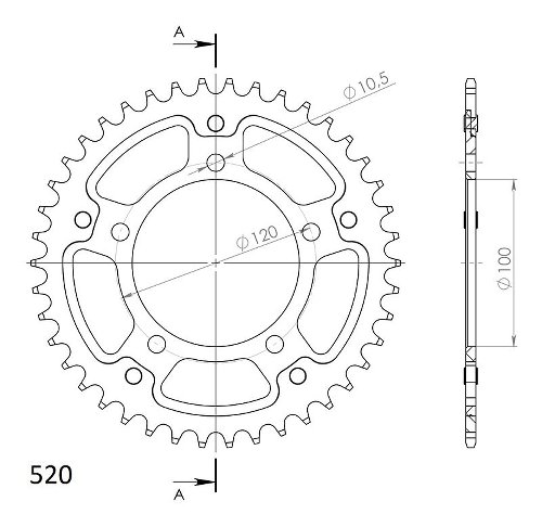 Supersprox Stealth Chain wheel 520 - 41Z (black)