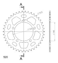 Supersprox alluminio rocchetto per catena 520 - 42Z (nero)