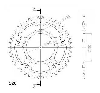 Supersprox Stealth Chain wheel 520 - 42Z (black)