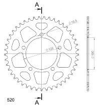 Supersprox alluminio rocchetto per catena 520 - 46Z (nero)