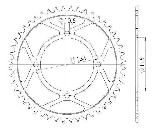 Supersprox acciaio rocchetto per catena 520 - 50Z (nero)